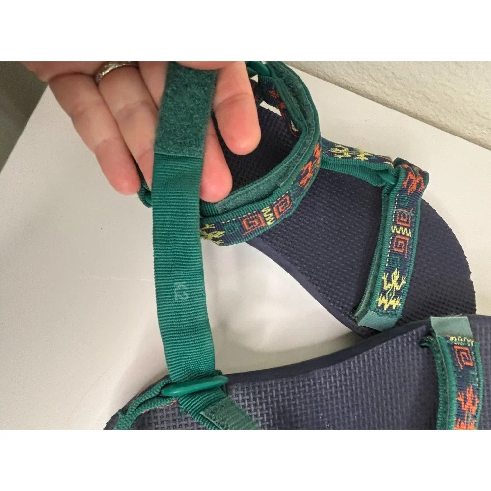 FAST SHIP Teva Gecko Kids 2 Blue Green Original Universal Strap Water Sandals